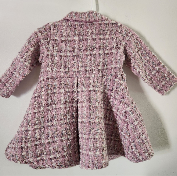 Biscotti Pink Tweed Pea Coat for Baby Girl - Picture 2 of 9